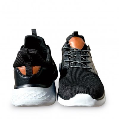 CC Resorts Casual men herrsko svart resår lågsko skinn mesh memoryfoam black