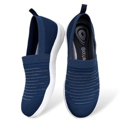 CC Resorts Casual women Loafer navy marinblå silver lågsko mesh memoryfoam damsko slipin slipon