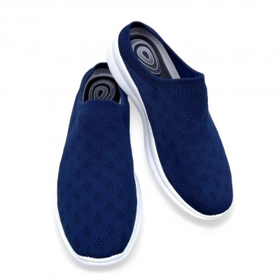 CC Resorts clog slipin slipon damsko lågsko mesh memoryfoam navy marinblå