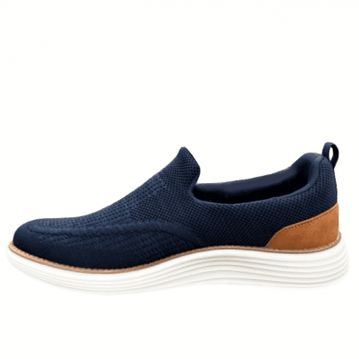 CC Resorts Casual men herrsko Navy Tan multi lågsko mocka mesh memoryfoam beige marinblå