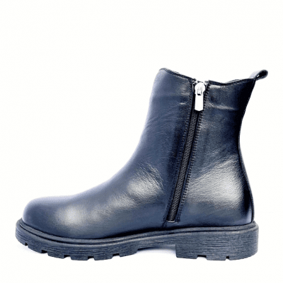 Andrea Conti / Charlotte Of Sweden / Chelsea Boot Rough / Black resår zipper känga dam skinn dragkedja urtagbar fotbädd mjuk