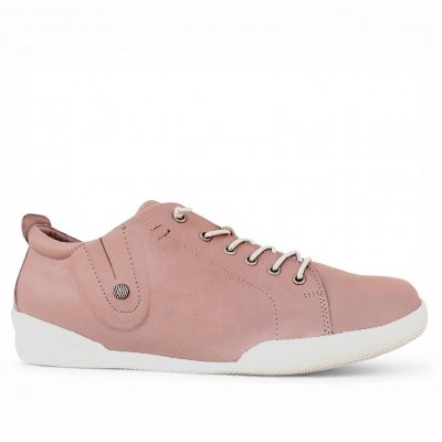 Charlotte Of Sweden Sneaker Dam mauve rosa gammalrosa skinnsko snörning lågsko urtagbar innersula