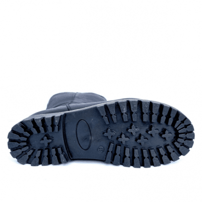 Charlotte Of Sweden / Chelsea high hög stövel Boot Rough / Black resår zipper känga dam skinn dragkedja urtagbar fotbädd mjuk