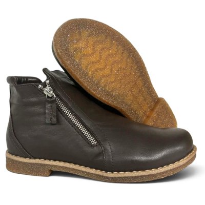 charlotte of sweden chelsea boots kastanj brun kastanie resår zipper känga dam skinn dragkedja urtagbar fotbädd mjuk