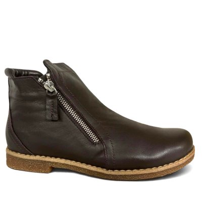 charlotte of sweden chelsea boots kastanj brun kastanie resår zipper känga dam skinn dragkedja urtagbar fotbädd mjuk