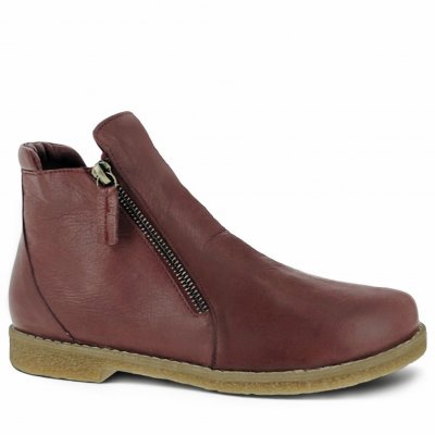 charlotte of sweden chelsea boots amarone vinröd brun resår zipper känga dam skinn dragkedja urtagbar fotbädd mjuk