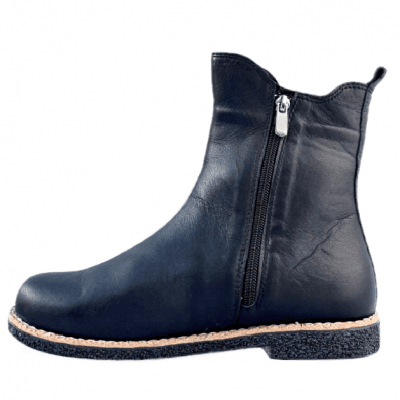 charlotte of sweden chelsea boots black schwarz svart resår zipper känga dam skinn dragkedja urtagbar fotbädd mjuk