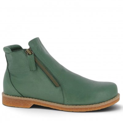 charlotte of sweden chelsea boots tanne fir grön green resår zipper känga dam skinn dragkedja urtagbar fotbädd mjuk