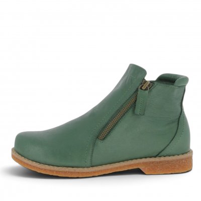 charlotte of sweden chelsea boots tanne fir grön green resår zipper känga dam skinn dragkedja urtagbar fotbädd mjuk