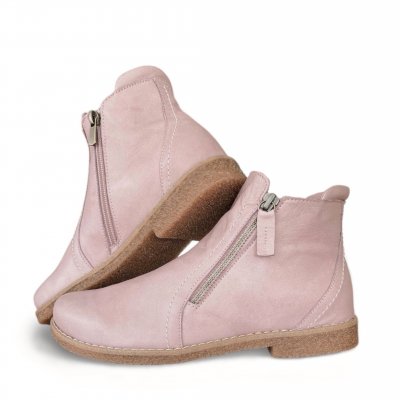 charlotte of sweden chelsea boots mauve patsel lila grå resår zipper känga dam skinn dragkedja urtagbar fotbädd mjuk