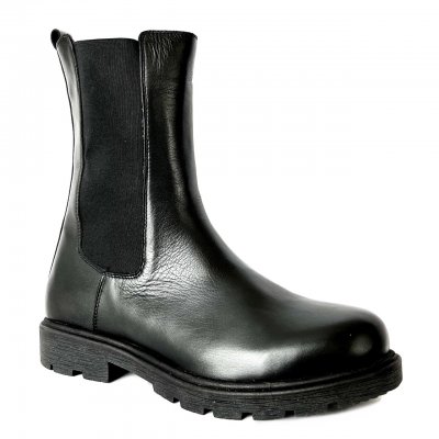 Andrea Conti / Charlotte Of Sweden / Chelsea Boot Rough / Black resår zipper känga dam skinn dragkedja urtagbar fotbädd mjuk