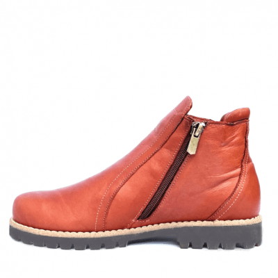 charlotte of sweden chelsea boots kastanj rödbrun resår zipper känga dam skinn dragkedja urtagbar fotbädd mjuk