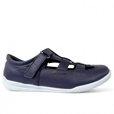 charlotte of sweden sandalsko sneaker mjukt skinn urtagbar sula fotriktig kardborre mörkblå