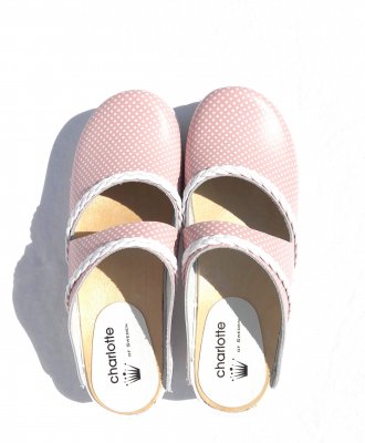 Charlotte of Sweden Prickig Träsko / Rosa Vit