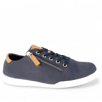 Charlotte Of Sweden the Sneaker Dam blå brandy brun blue blau dragkejda zipper skinnsko snörning lågsko urtagbar innersula