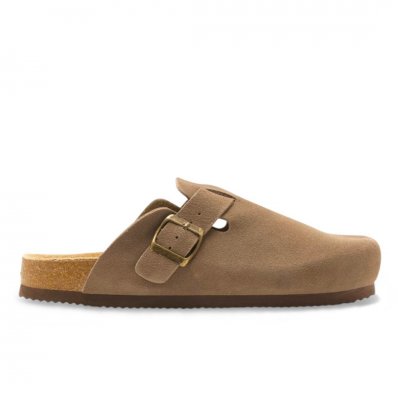 cph comfort bio clog suede dam sandal toffla läder skinn lätt stabil bekväm fotriktig täckt tå