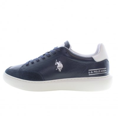 U.S. Polo Assn. Cryme Sneaker Herr dark blue mörkblå mediaval läder skinn ko gummisko lågsko promenad walking mjuk fotriktig