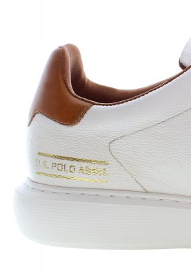 U.S. Polo Assn. Cryme Sneaker Herr White vit läder skinn ko gummisko lågsko promenad walking mjuk fotriktig