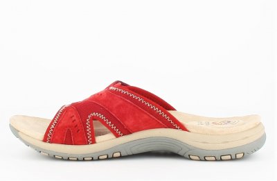 Earth spirit free spirit lakewood red röd sandal slipin dam remmar kardborre läder skinn fotriktig