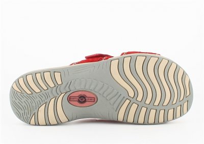 Earth spirit free spirit lakewood red röd sandal slipin dam remmar kardborre läder skinn fotriktig