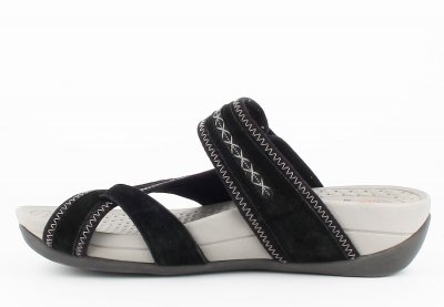 Earth spirit free spirit lexington svart black sandal slipin dam remmar kardborre läder skinn fotriktig