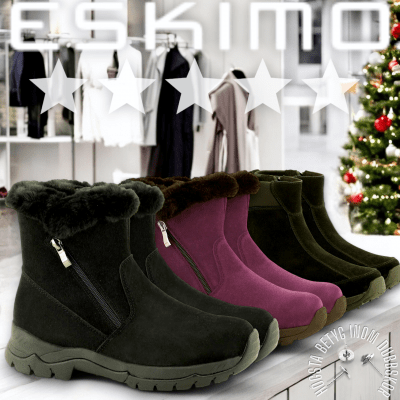 Eskimo Olara Mocka Svart Dam Dubbar Broddar Vinter Is Boots