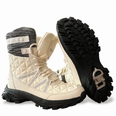 Eskimo vinter Damboots med Utfällbara Broddar / Creamy White / Strl 37