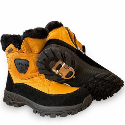 Eskimo vinter Damboots med Utfällbara Broddar / M. Gul / Strl 37