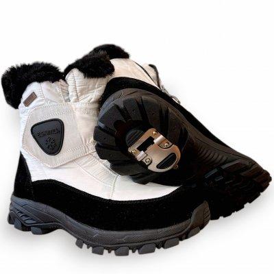 Eskimo vinter Damboots med Utfällbara Broddar / vit white / Strl 37