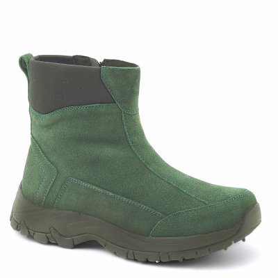 Eskimo dubbkänga grön Mocka dragkedja varmfodrad dubbar broddar vinterboots damkänga