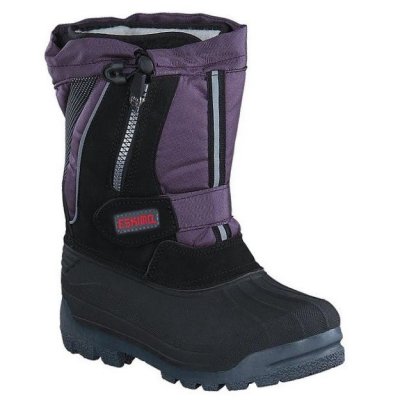 Eskimo Scooter damboots / Svart lila varm vattentät känga vinter grepp stövel