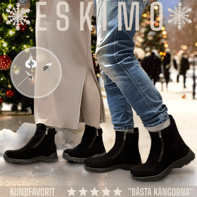 Eskimo Timor Dubbar Känga Mocka Svart Vinter Is Broddar