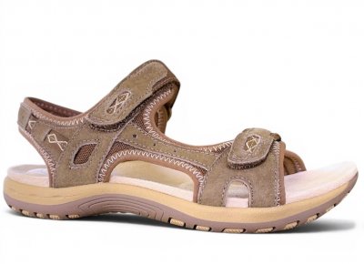 Earth spirit free spirit sandal dam remmar kardborre läder skinn fotriktig chocolate brun