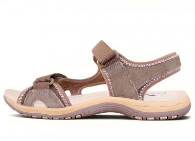Earth spirit free spirit sandal dam remmar kardborre läder skinn fotriktig chocolate brun
