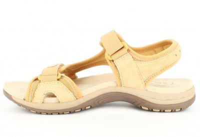 Earth Spirit Free Spirit Frisco Sandal dijon gul läder remmar kardborre memoryfoam mjuk fotriktig dam