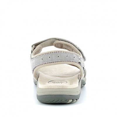 Earth spirit free spirit sandal dam remmar kardborre läder skinn fotriktig new khaki grå