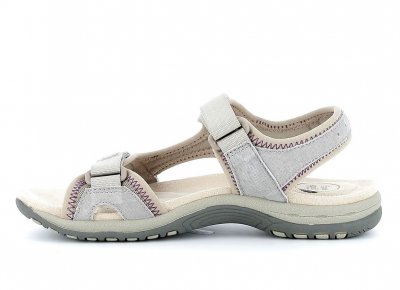 Earth spirit free spirit sandal dam remmar kardborre läder skinn fotriktig new khaki grå