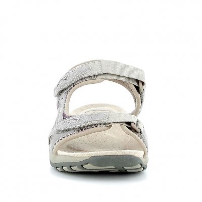 Earth spirit free spirit sandal dam remmar kardborre läder skinn fotriktig new khaki grå