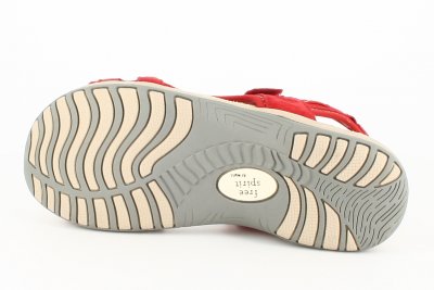 Free Spirit Frisco Sandal poppy röd läder remmar kardborre memoryfoam mjuk fotriktig dam