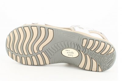 Free Spirit Frisco Sandal / White vit läder remmar kardborre memoryfoam mjuk fotriktig dam