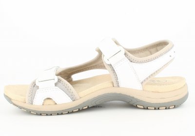 Free Spirit Frisco Sandal / White vit läder remmar kardborre memoryfoam mjuk fotriktig dam