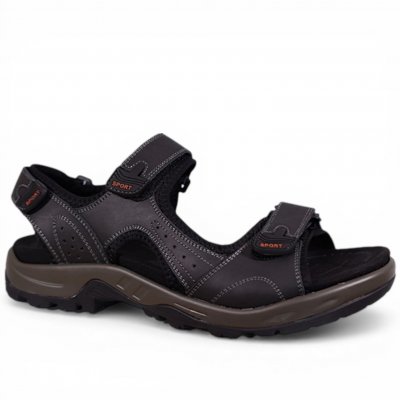 g comfort tysk herrsandal nubuckläder urtagbar fotbädd bekväm kardborre promenad vandring arbete brun svart