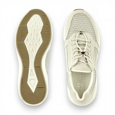 green comfort dolphin dicte Sneaker Dam white vit natur beige grå vattentät elastiska urtagbar sula bekväma rymliga bred läst