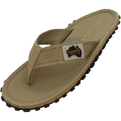 Gumbies classic islander Flip-Flops Unisex sand beige natur dam herr tåsandal sommar tyg gummisula sandal