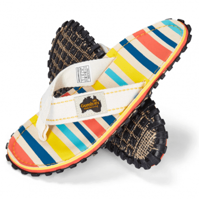 Gumbies islander Flip-Flops Unisex Beach Chair randig gul blå orange turkos dam herr tåsandal sommar tyg gummisula sandal