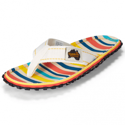 Gumbies islander Flip-Flops Unisex Beach Chair randig gul blå orange turkos dam herr tåsandal sommar tyg gummisula sandal