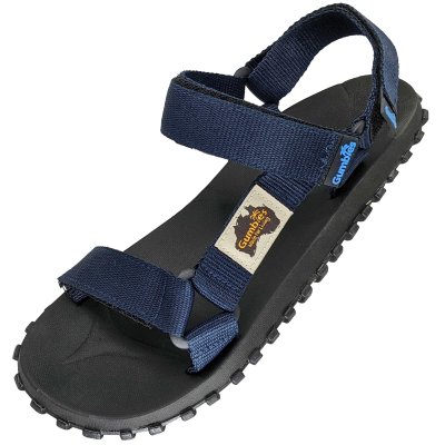 Gumbies scrambler sandal navy marinblå dam herr Unisex remmar stöd komfort grepp sommar tyg gummisula sandal