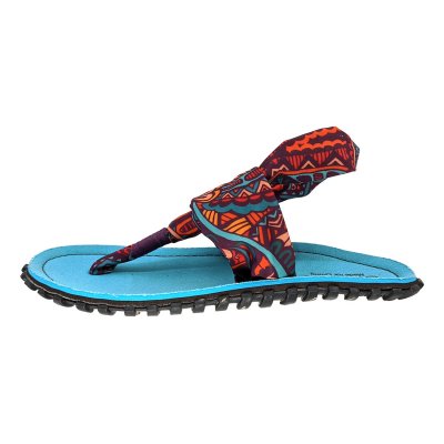 Gumbies Slingbacks Flip-Flops turkos turquoise vintage mönstrad lila svart orange hälrem Unisex dam herr tåsandal sommar tyg gum