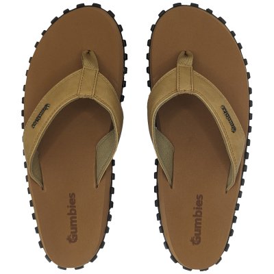 Gumbies classic vegovert Flip-Flops Unisex tan brun dam herr tåsandal sommar tyg gummisula sandal