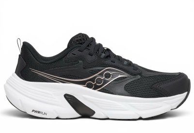 Saucony procyon max black fizz svart vid läst rymlig dam walkingsko komfort stabil stötdämpande jogging fritid promenadskO
